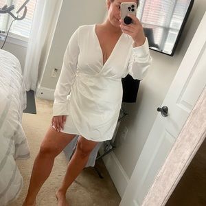 White Satin Zara Dress